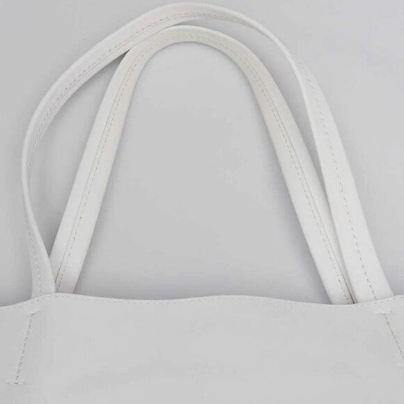 Celine White Leather and Orange Suede Horizontal Phantom Medium Cabas Tote Bag - Picture 9 of 12